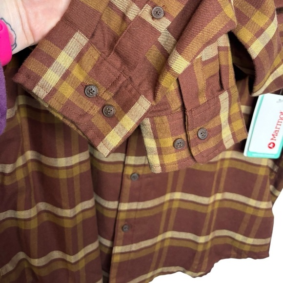 NWT Marmot Men's Fairfax Novelty Light Weight Flannel Chocolate Medium - Picture 7 of 13